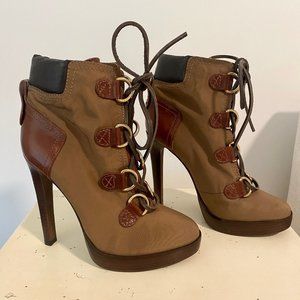 Tory Burch Lace-up Leather Boots